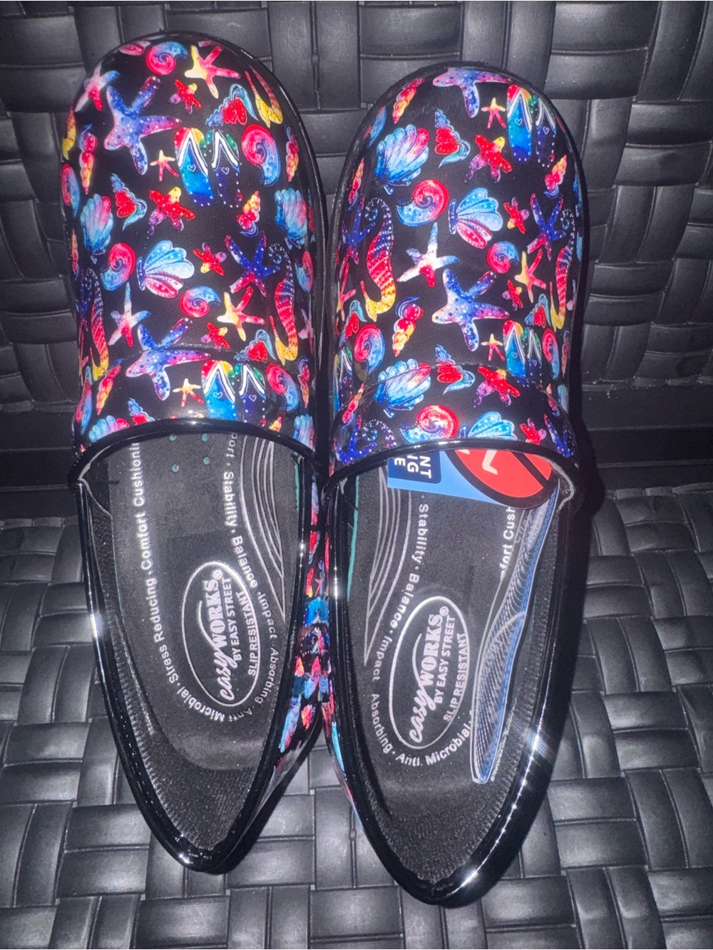 Easy Works by Easy Street Women's Lyndee Nursing Clogs Size 10 Geometric Colors